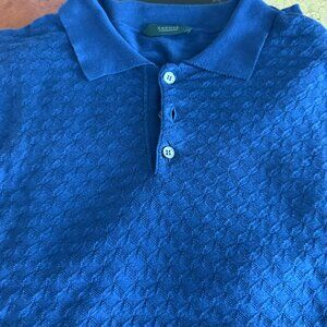Zanone (Slowear) Men's Cotton Luxury Knit Polo, Navy Blue, Size 52 EU (RT $415)